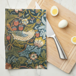 Erdbeerdiebe von William Morris, Vintage Art Geschirrtuch