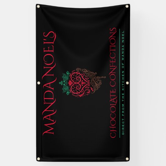 Erdbeerdoodle mit Schokolade zeichnend Banner (Vertikal)