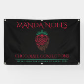 Erdbeerdoodle mit Schokolade zeichnend Banner (Horizontal)