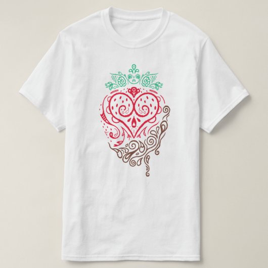 Erdbeerdoodle mit Schokolade zeichnend T-Shirt (Design vorne)