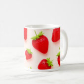Erdbeerdruck Keramik-Kaffeetasse Kaffeetasse (VorderseiteRechts)