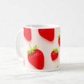 Erdbeerdruck Keramik-Kaffeetasse Kaffeetasse (Vorderseite Links)