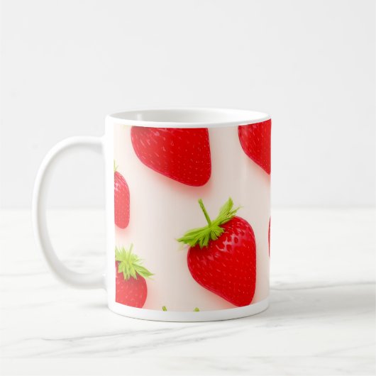 Erdbeerdruck Keramik-Kaffeetasse Kaffeetasse (Links)