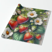 Erdbeerdruckpapier Geschenkpapier (Ungerollt)