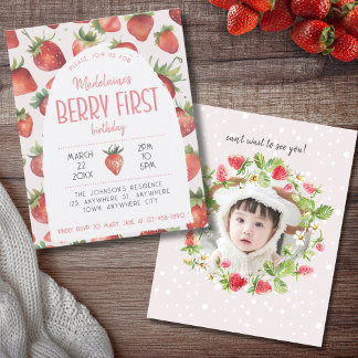 Erdbeere 1. Foto Berry Erster Geburtstag