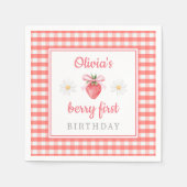 Erdbeere 1. Geburtstag Beere Erster Geburtstag  Serviette (Vorderseite)