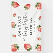 Erdbeere 1. Geburtstag Berry Sweet One Banner (Vertikal)