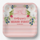 Erdbeere 1. Geburtstag Erste Erdbeere  Pappteller (Vorderseite)