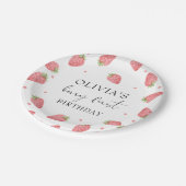 Erdbeere 1. Geburtstag Party Berry Paper Plate Pappteller (Schrägansicht)