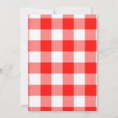 Erdbeere 1. Geburtstag Rot Gingham-Schleife Einladung (Rückseite)