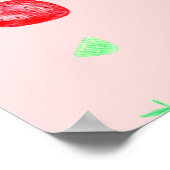 Erdbeere 1. Geburtstagsbeere Party erste Poster (Ecke)