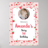 Erdbeere 1. Geburtstagsbeere Party erste Poster (Vorne)