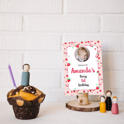 Erdbeere 1. Geburtstagsbeere Party erste Poster