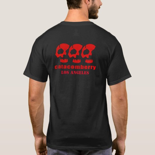 Erdbeere 3 Knochenköpfe T-Shirt (Rückseite)