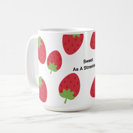 Erdbeere Alltag Kaffee / Tee Tasse (Vorderseite Links)