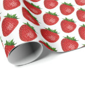 Erdbeere als Geschenk Wrap Fruchtdesign Geschenkpapier (Rolleneckpunkt)