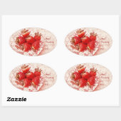 Erdbeere - altes Konservenlabel im Landhausstil Ovaler Aufkleber (Blatt)