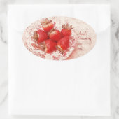 Erdbeere - altes Konservenlabel im Landhausstil Ovaler Aufkleber (Tasche)