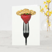 Erdbeere am Geburtstag auf schwarzer Gabel Karte (Gelbe Blume)