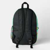 Erdbeere Aquamarin Bedruckter Rucksack (Rückseite)