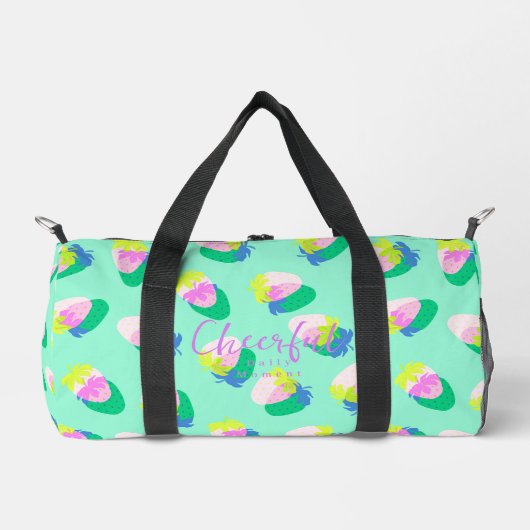 Erdbeere Aquamarin Duffle Bag (Vorderseite)