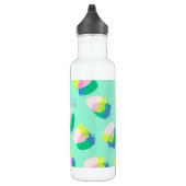 Erdbeere Aquamarin Edelstahlflasche (Rechts)