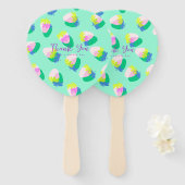 Erdbeere Aquamarin Fächer (Vorne und Hinten)