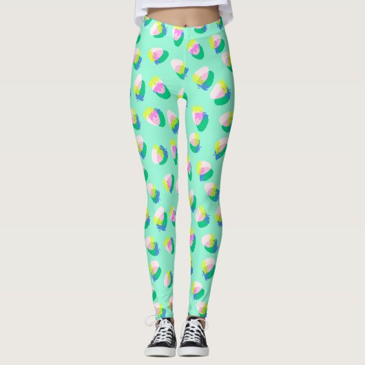 Erdbeere Aquamarin Leggings (Vorderseite)