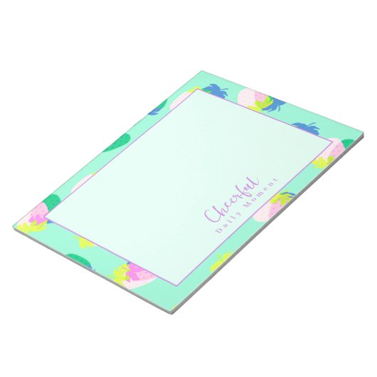 Erdbeere Aquamarin Notizblock (angewinkelt)