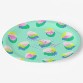 Erdbeere Aquamarin Pappteller (Schrägansicht)