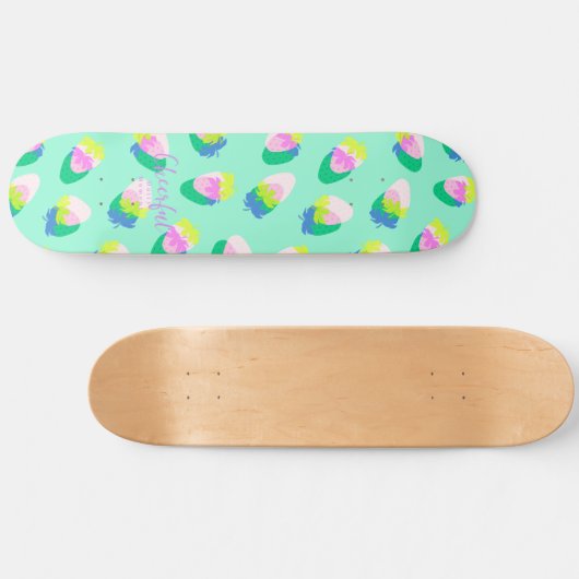 Erdbeere Aquamarin Skateboard (Horizontal)