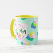 Erdbeere Aquamarin Tasse (Vorderseite Links)