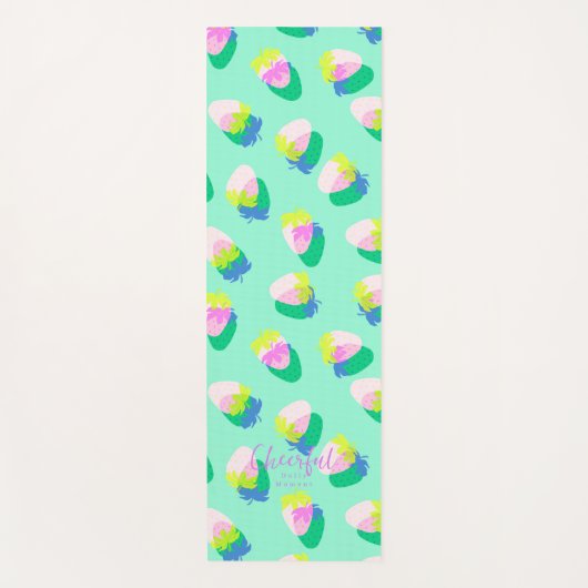 Erdbeere Aquamarin Yogamatte (Vorderseite)