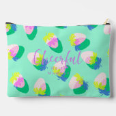 Erdbeere Aquamarin Zubehörtasche (Rückseite)