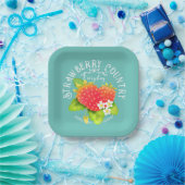 Erdbeere Aquamarines Design. Pappteller (Party)