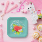 Erdbeere Aquamarines Design. Pappteller (Party)