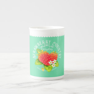Erdbeere Aquamarines Design. Porzellantasse