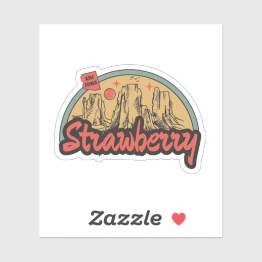 Erdbeere, Arizona-Aufkleber Aufkleber (Blatt)