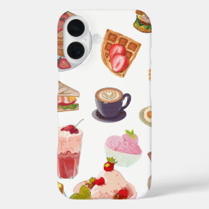 Erdbeere-Ästhetik-Frühstück 🍓✨ Gemütliche Café-At iPhone 16 Hülle