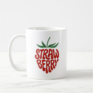 Erdbeere - Ästhetisches Retro-Frucht-Grafikdesign Kaffeetasse