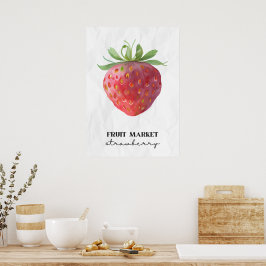Erdbeere auf dem Obstmarkt Poster