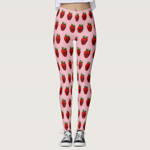 Erdbeere auf Rosa Leggings