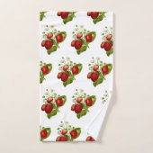 Erdbeere auf Weiß Badhandtuch Set (Handtuch)