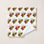 Erdbeere auf Weiß Badhandtuch Set (Waschlappen)