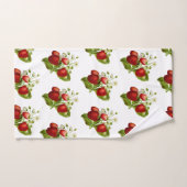 Erdbeere auf Weiß Badhandtuch Set (Handtuch)