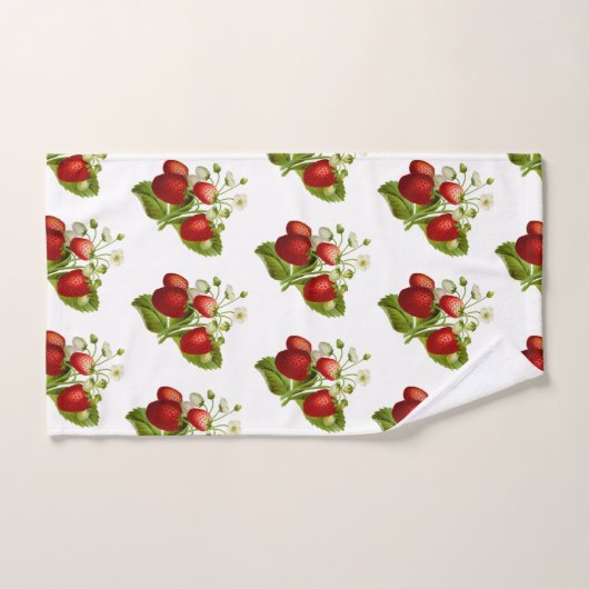 Erdbeere auf Weiß Badhandtuch Set (Handtuch)