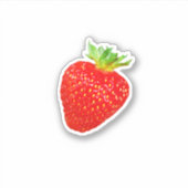 Erdbeere auf weißem Hintergrund Aufkleber (Vorderseite)