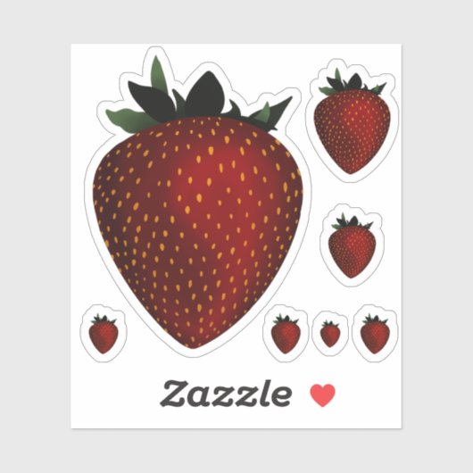 Erdbeere Aufkleber (Blatt)