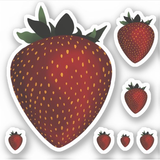 Erdbeere Aufkleber (Vorderseite)