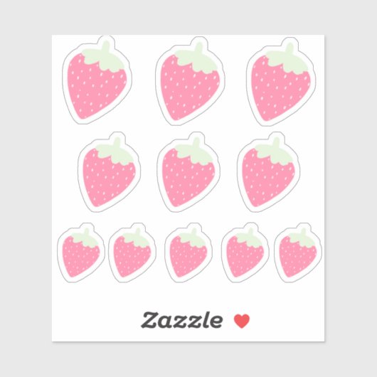 Erdbeere Aufkleber (Blatt)